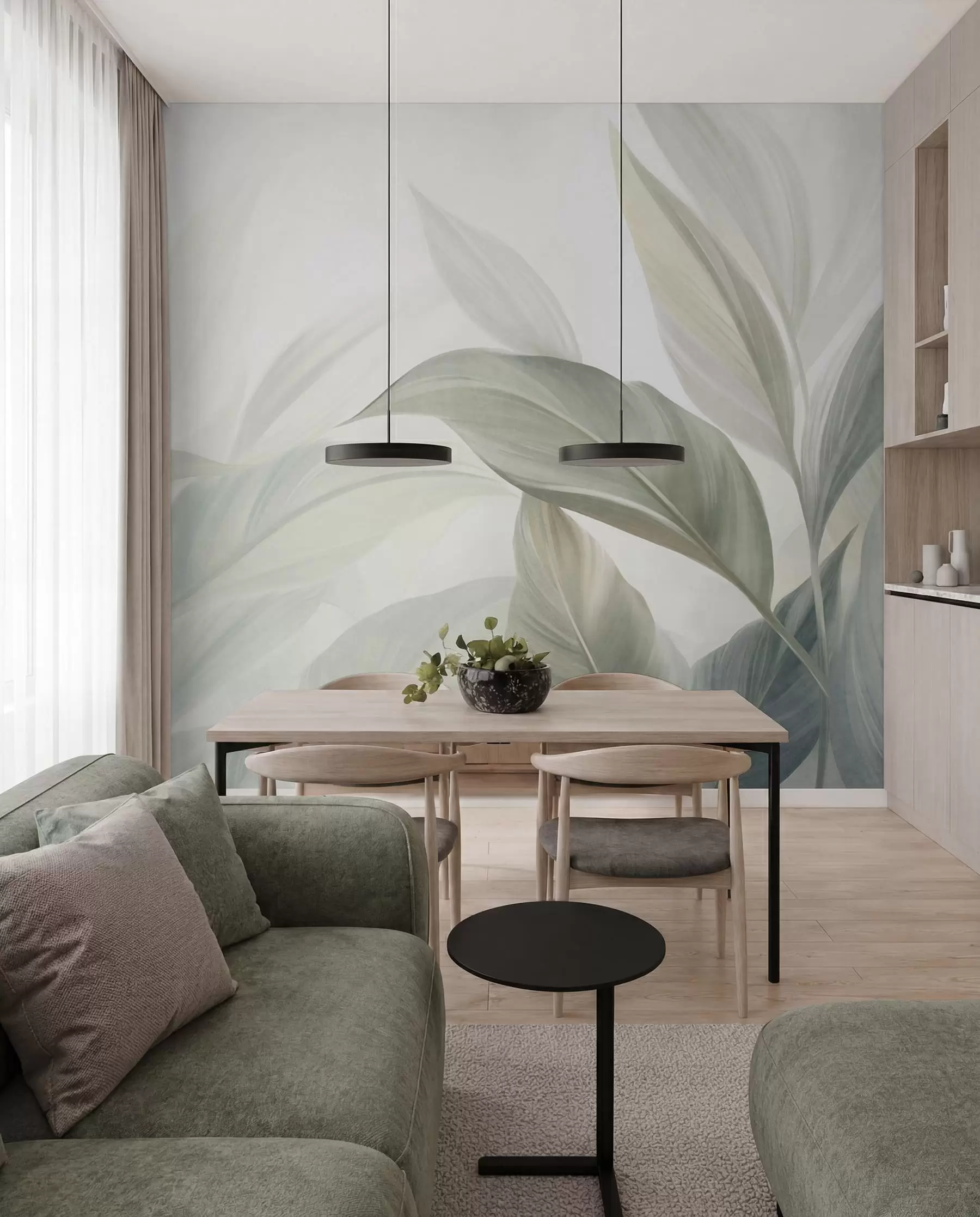 fototapet Frunze verde salvie w09816