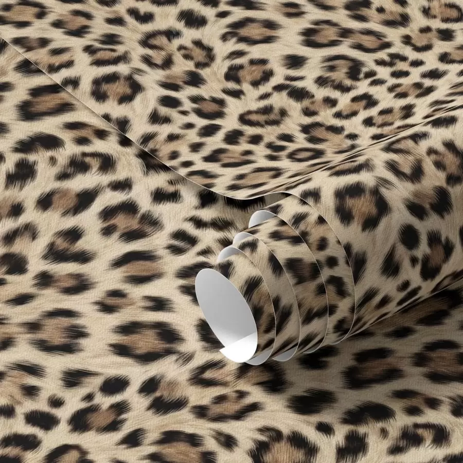 fototapet Model leopard cu pete pe fundal deschis a01151