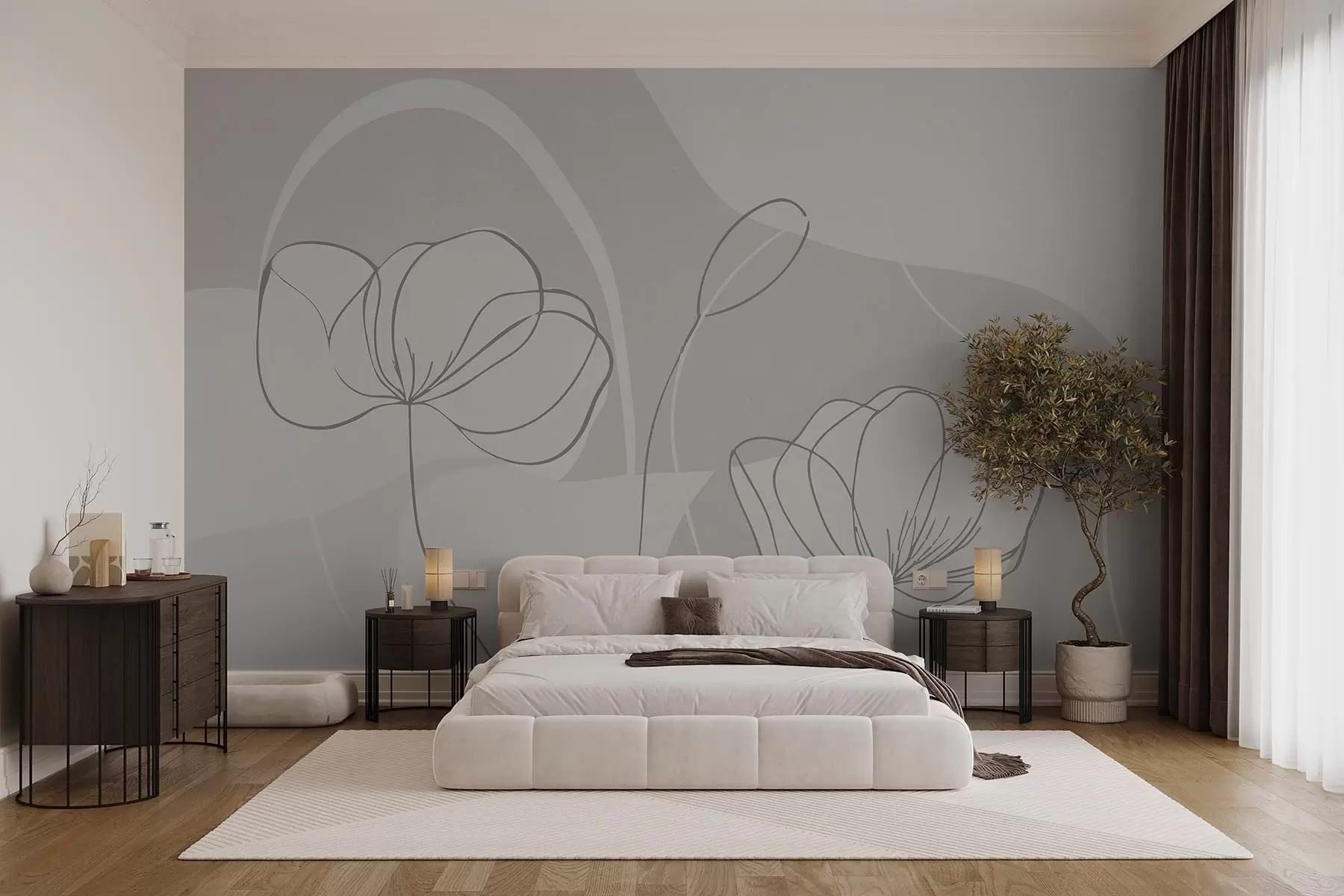 fototapet Flori minimaliste w09779