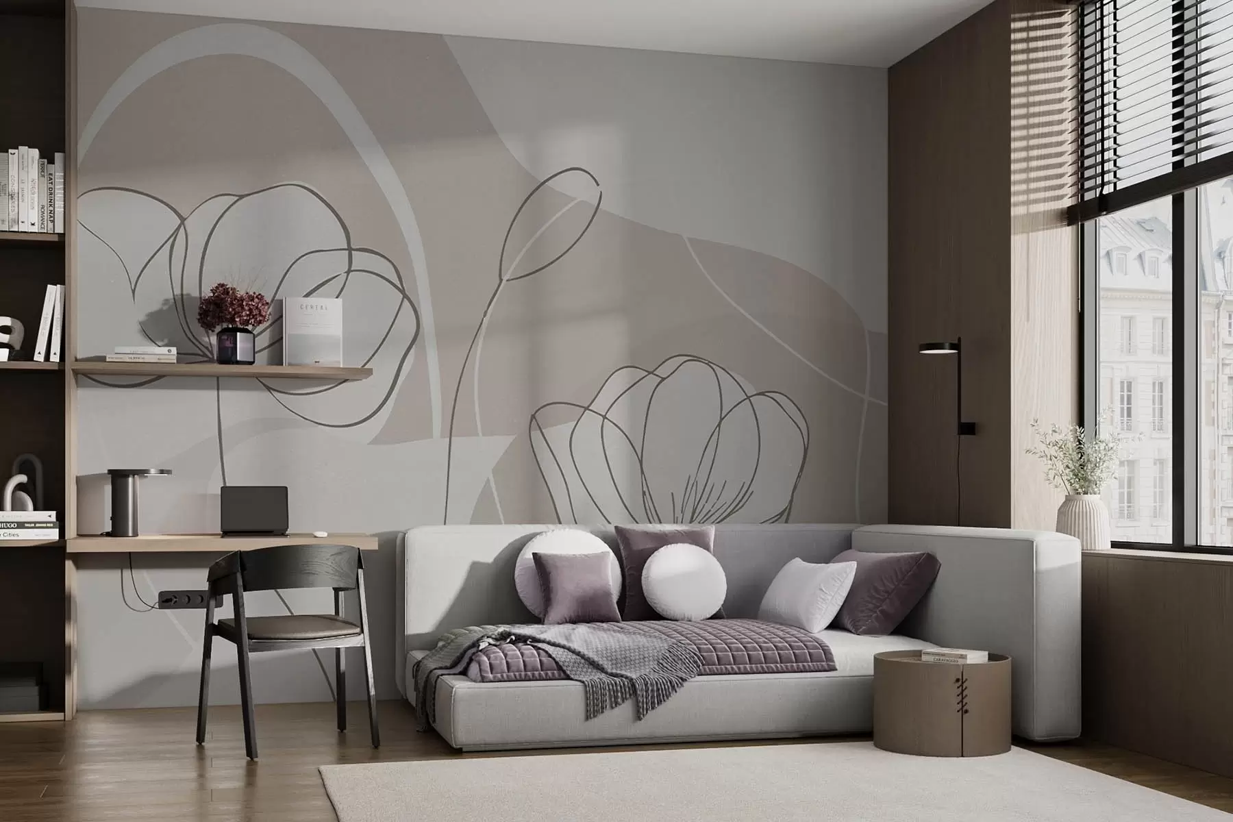 fototapet Flori minimaliste w09779