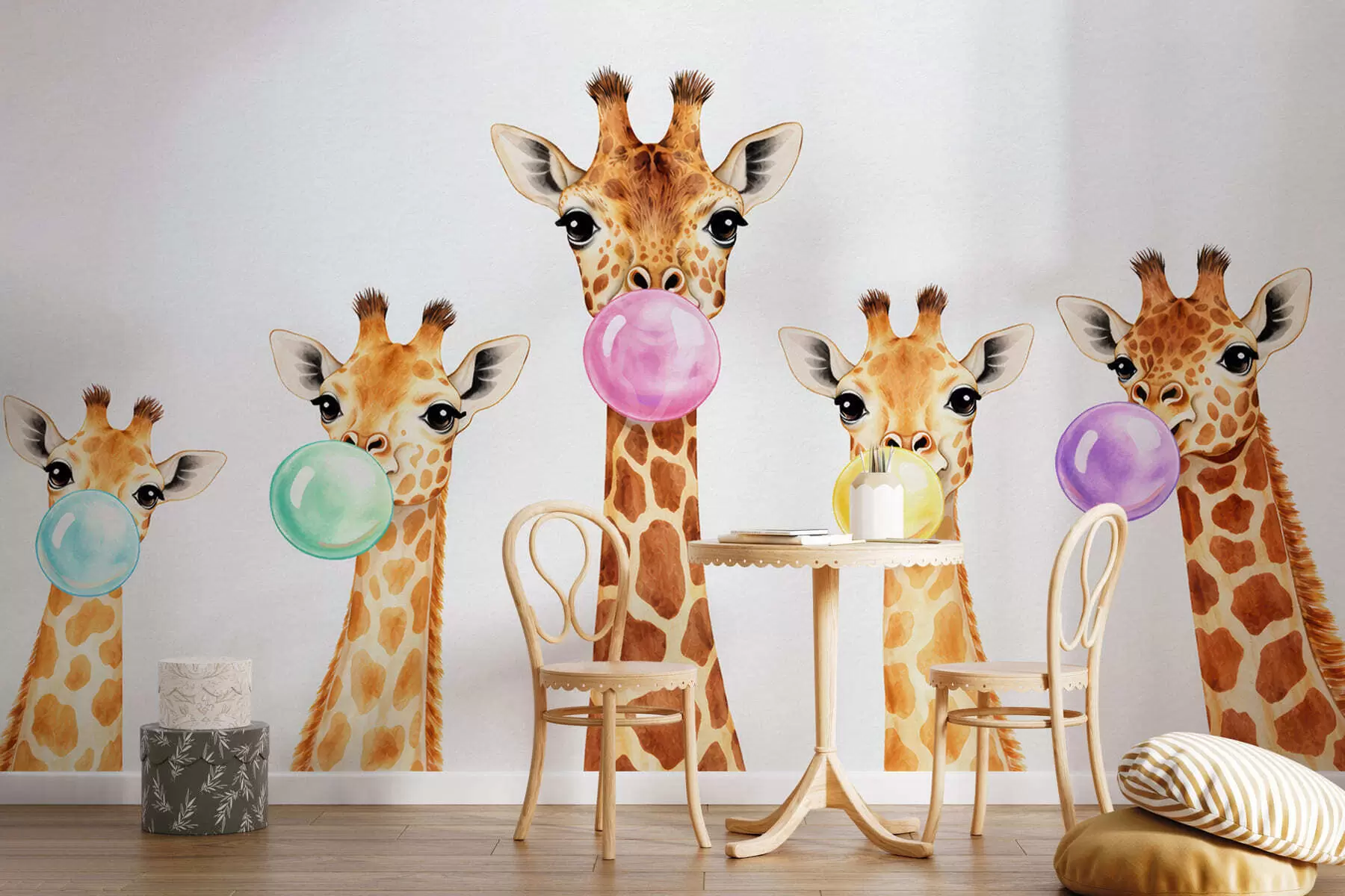 fototapet Girafe cu gumă de mestecat w05492