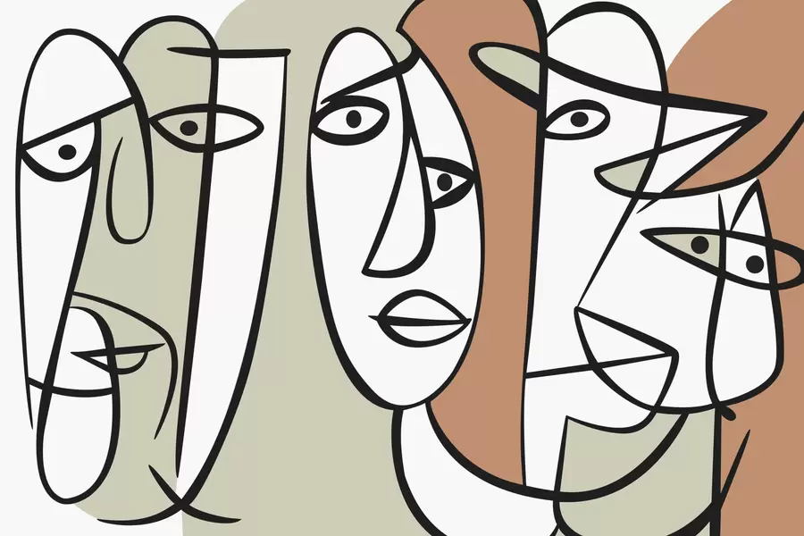 fototapet Fețe abstracte w05504