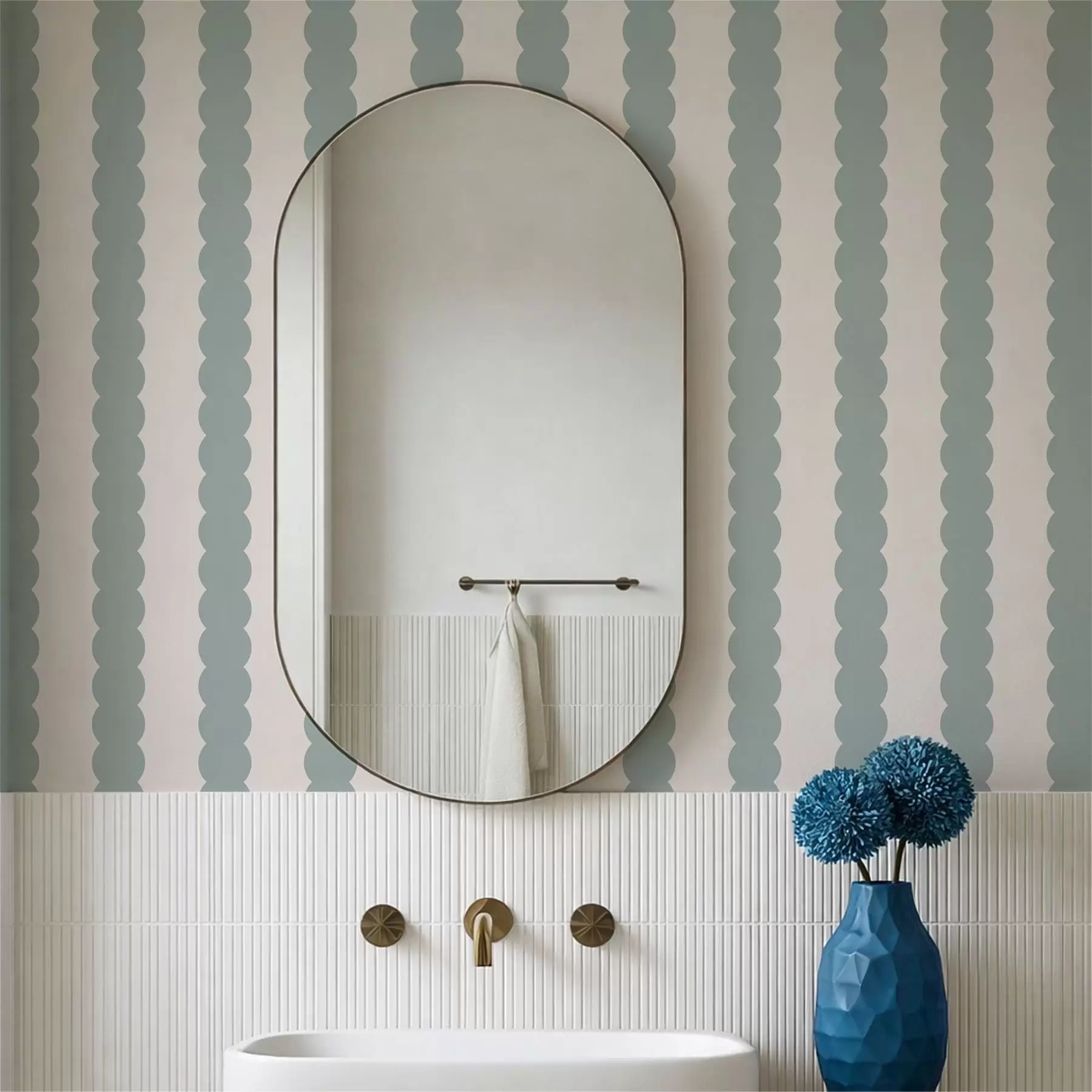 fototapet Dungi ondulate de culoarea măslinului, în stil minimalist a01182v1