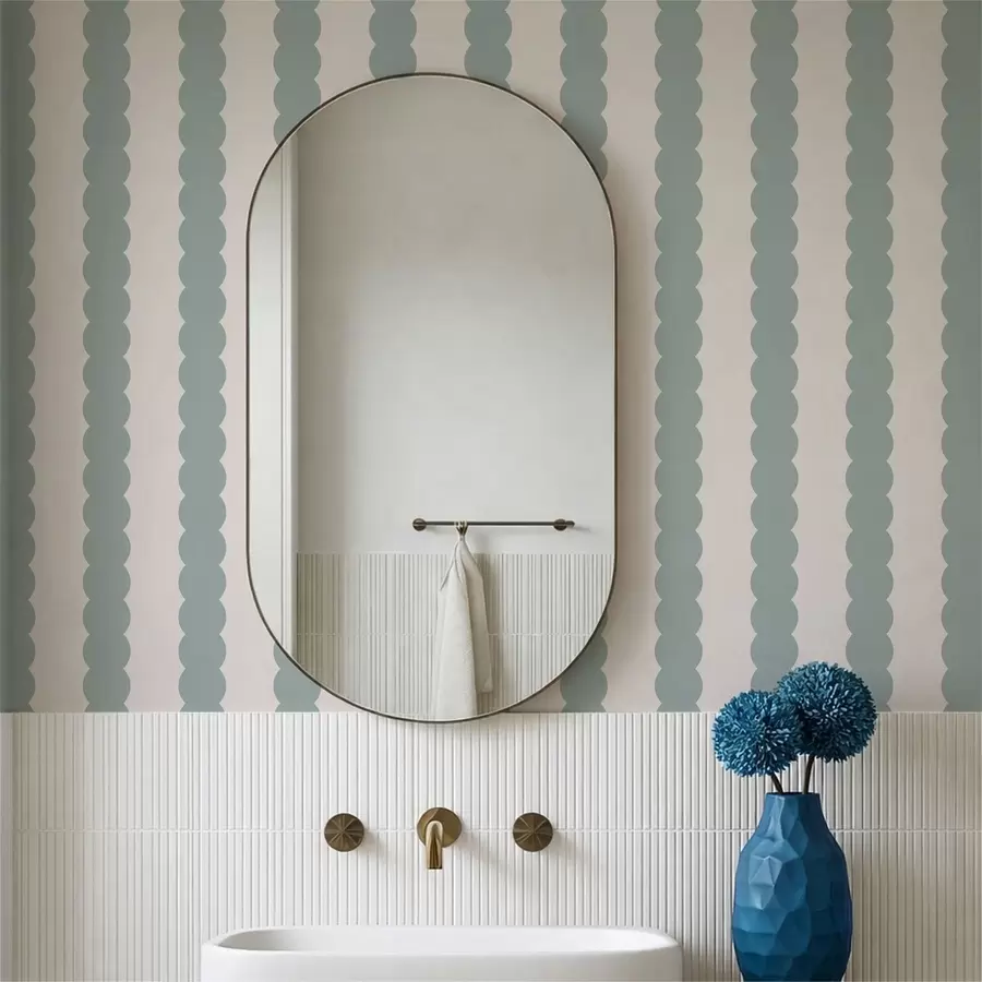 fototapet Dungi ondulate de culoarea măslinului, în stil minimalist a01182v1