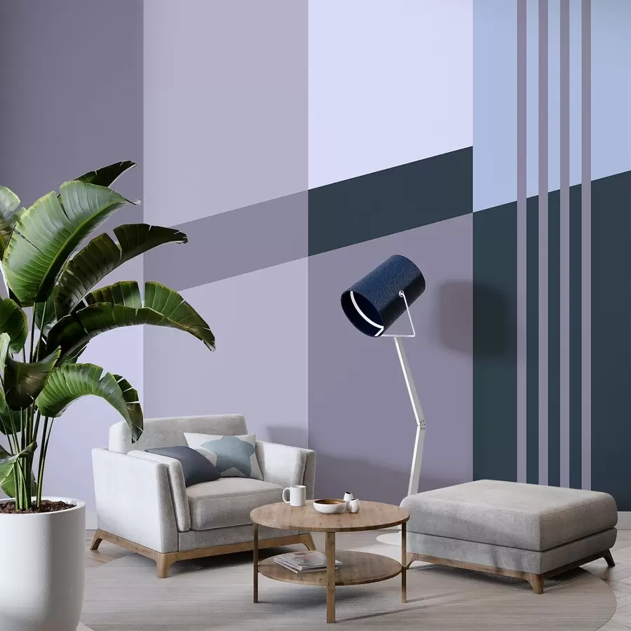 fototapet Modele geometrice discrete, în nuanțe de gri și albastru w05390v1
