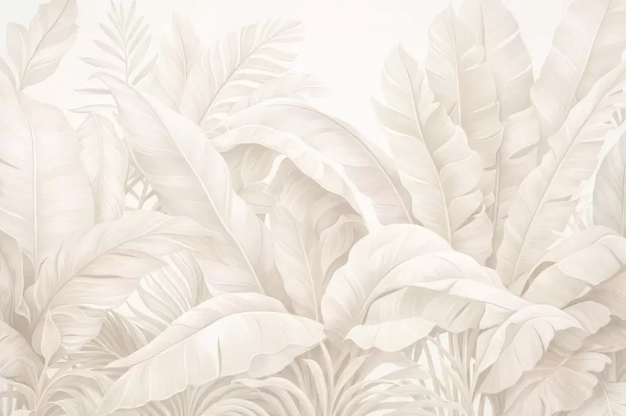 fototapet Frunze tropicale în stil vintage w05518
