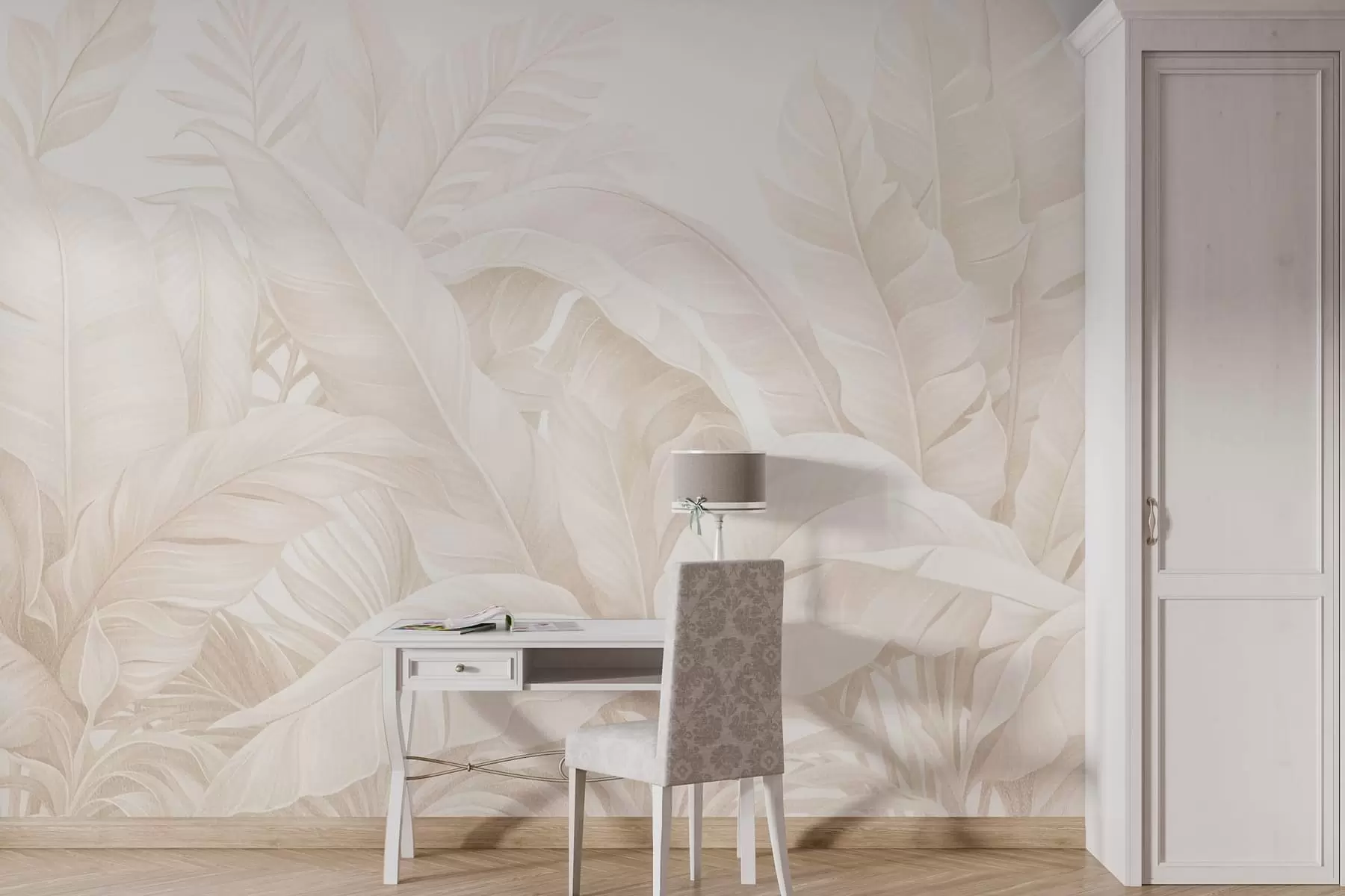 fototapet Frunze tropicale în stil vintage w05518