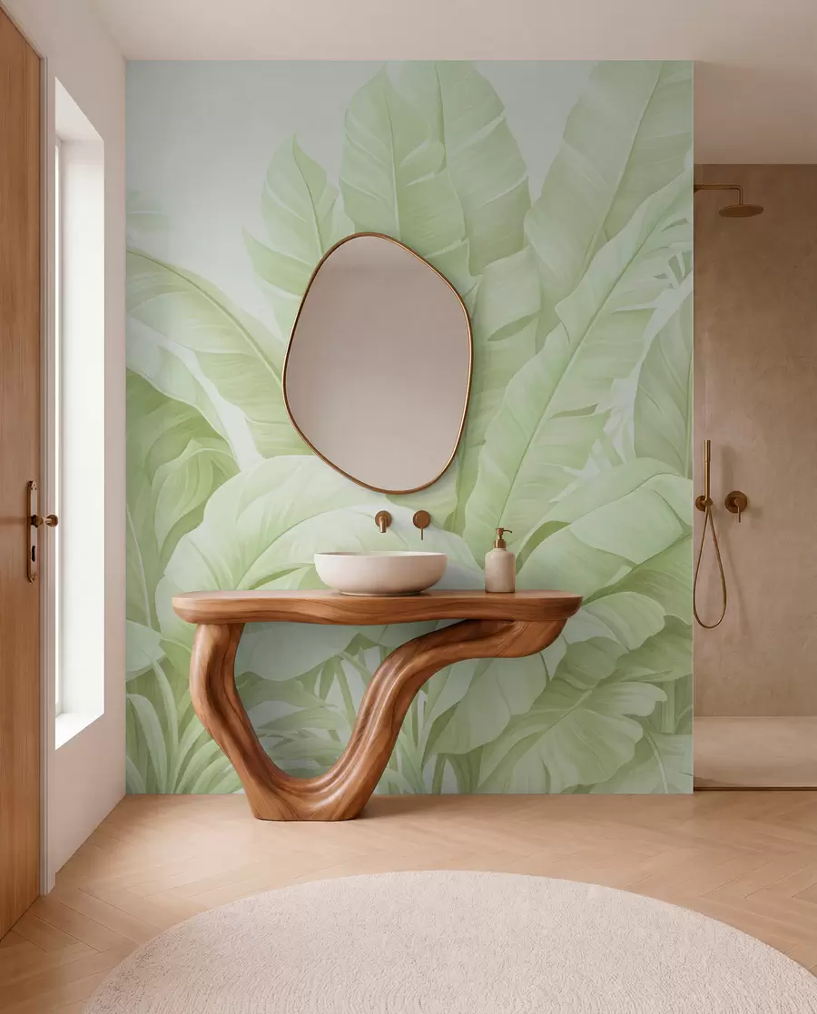 fototapet Frunze tropicale în stil vintage w05518v1