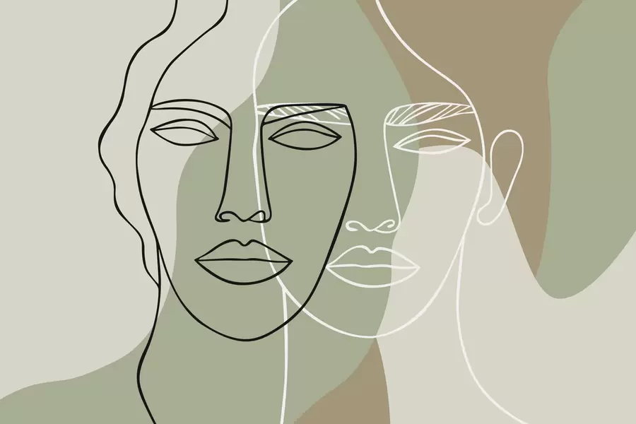 fototapet Fețe abstracte w05550