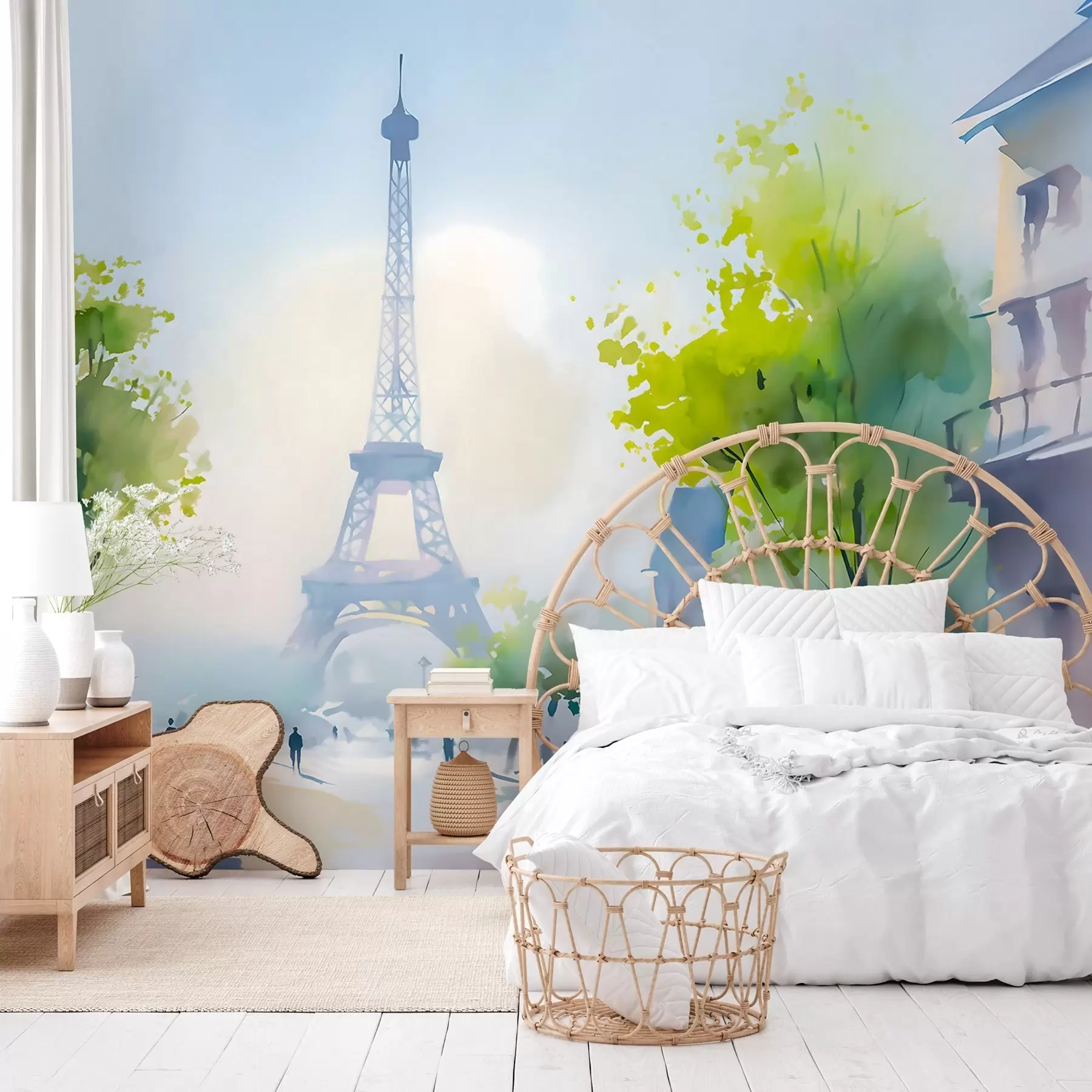 fototapet Paris, un peisaj urban în stil acuarelă „à la prima” w05566