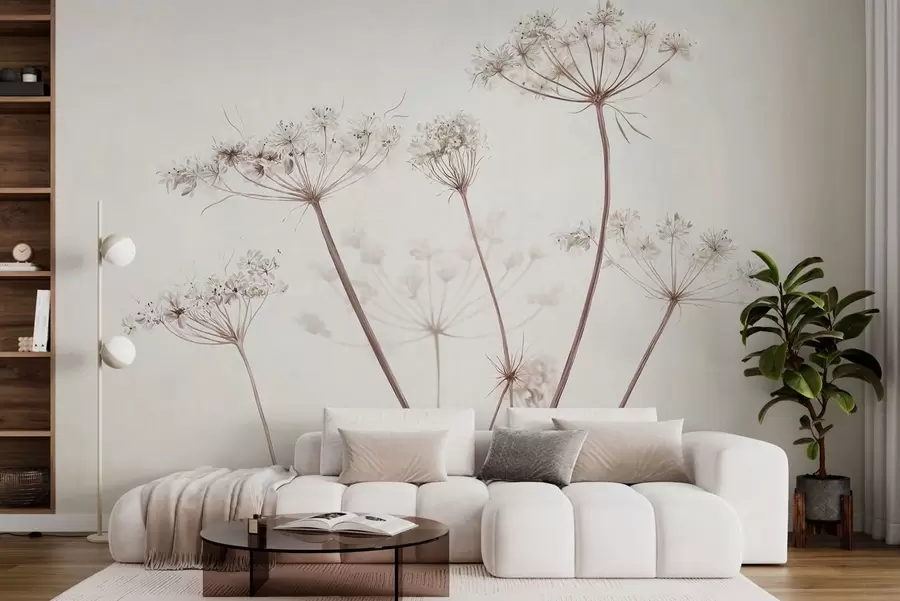 fototapet Umbele uscate pe un fundal minimalist, deschis la culoare w05543