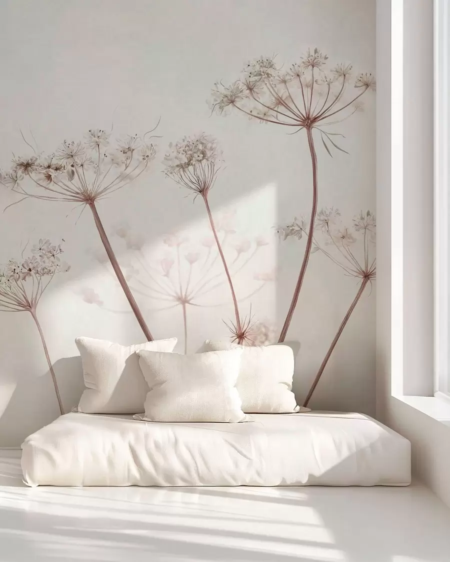 fototapet Umbele uscate pe un fundal minimalist, deschis la culoare w05543