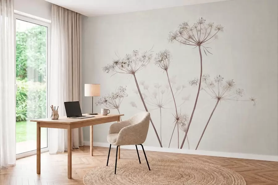 fototapet Umbele uscate pe un fundal minimalist, deschis la culoare w05543