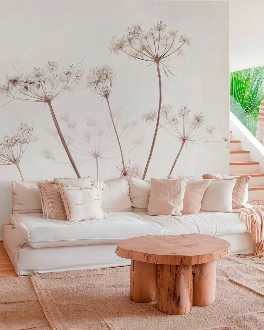 fototapet Umbele uscate pe un fundal minimalist, deschis la culoare w05543
