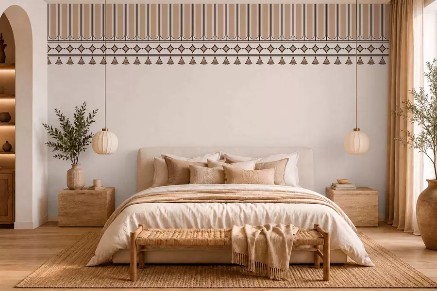 fototapet Bordură decorativă în nuanțe de bej w05151