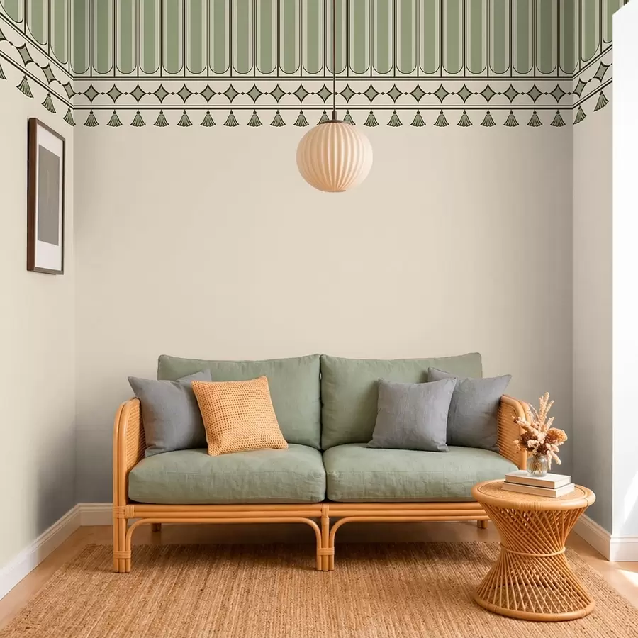 fototapet Bordură decorativă în nuanțe de verde w05151v1