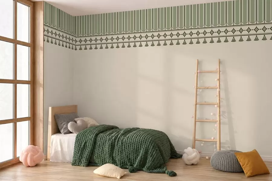 fototapet Bordură decorativă în nuanțe de verde w05151v1