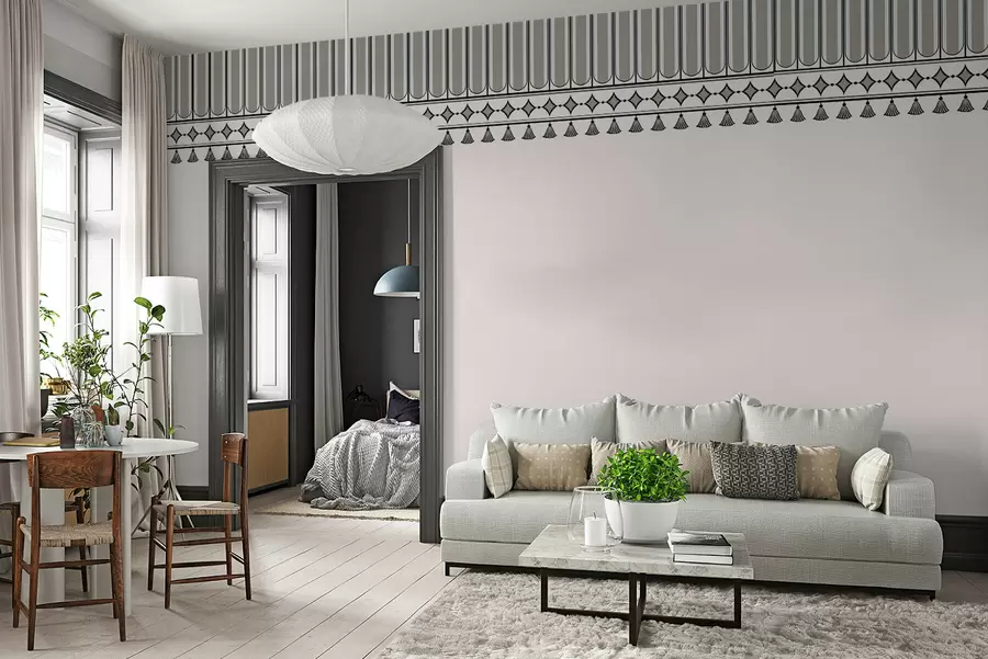 fototapet Bordură decorativă în nuanțe de verde și gri w05151v2