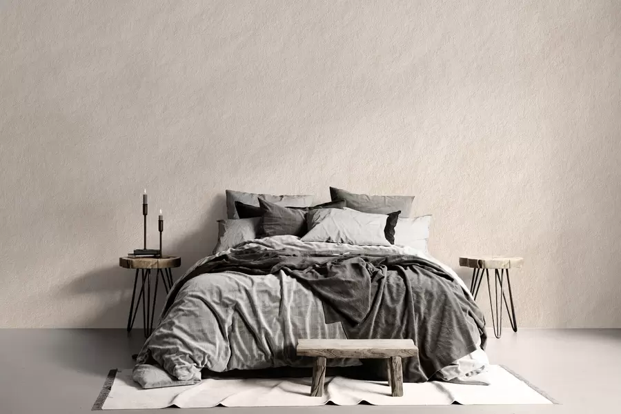fototapet Fundal bej deschis în stil tencuială decorativă, stil minimalist, textură de piatră w09800