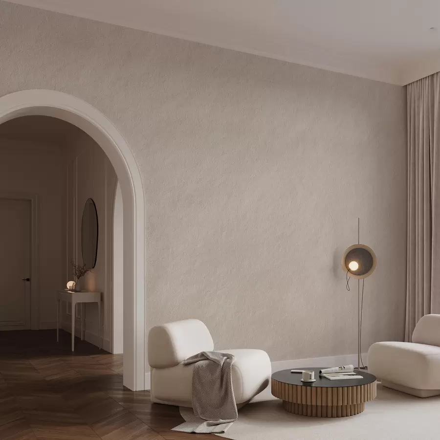 fototapet Fundal bej deschis în stil tencuială decorativă, stil minimalist, textură de piatră w09800