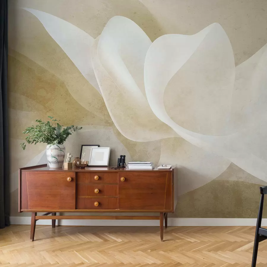 fototapet Petale abstracte în culori pastelate, cu straturi delicate și translucide, în stil acuarelă w05603
