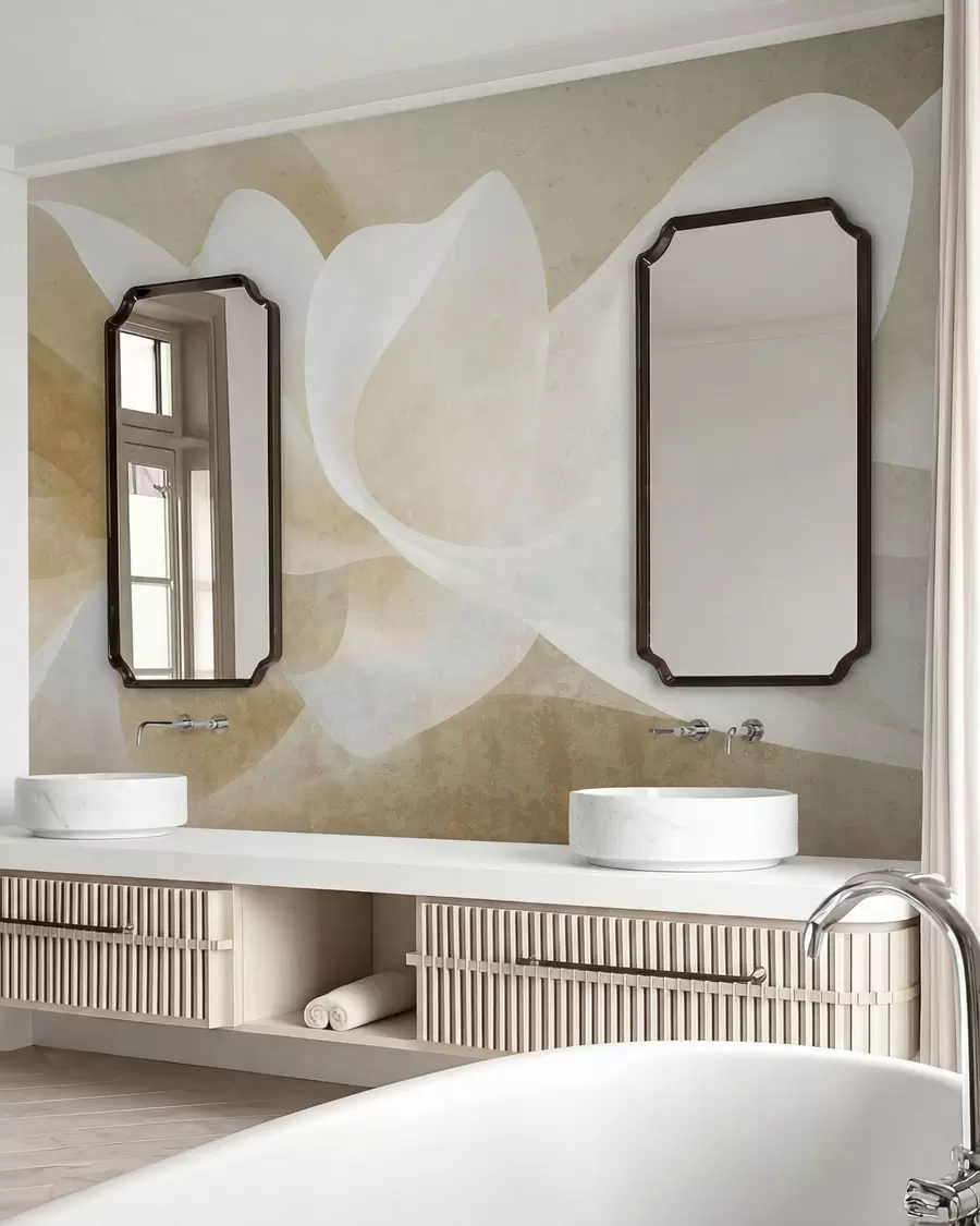 fototapet Petale abstracte în culori pastelate, cu straturi delicate și translucide, în stil acuarelă w05603