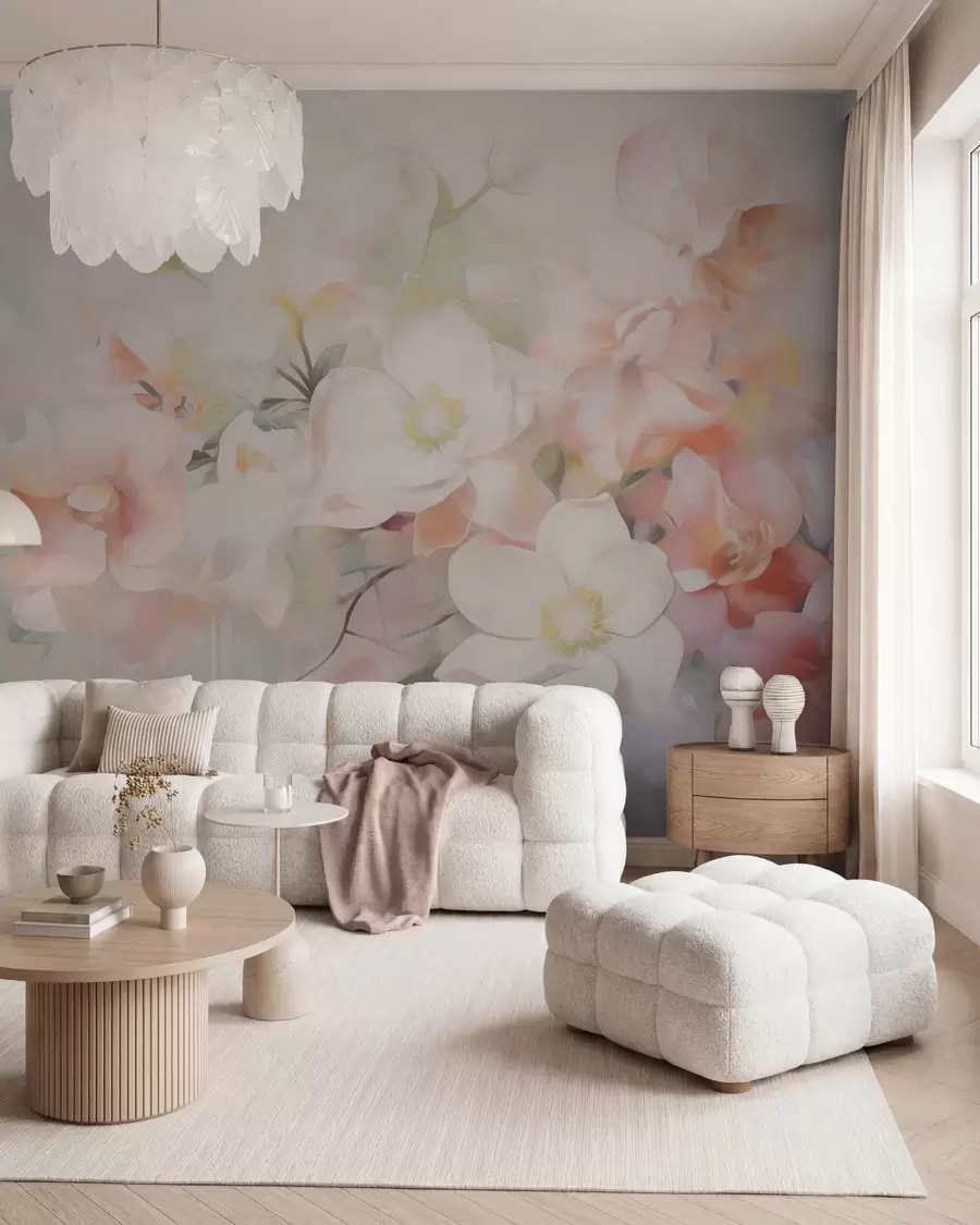 fototapet Imitație delicată de flori abstracte în stil pictural w05594