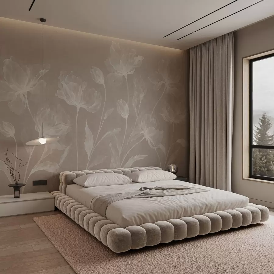 fototapet Flori elegante și aerisite, cu petale translucide dispuse în straturi, pe tulpini lungi și delicate w05579v1