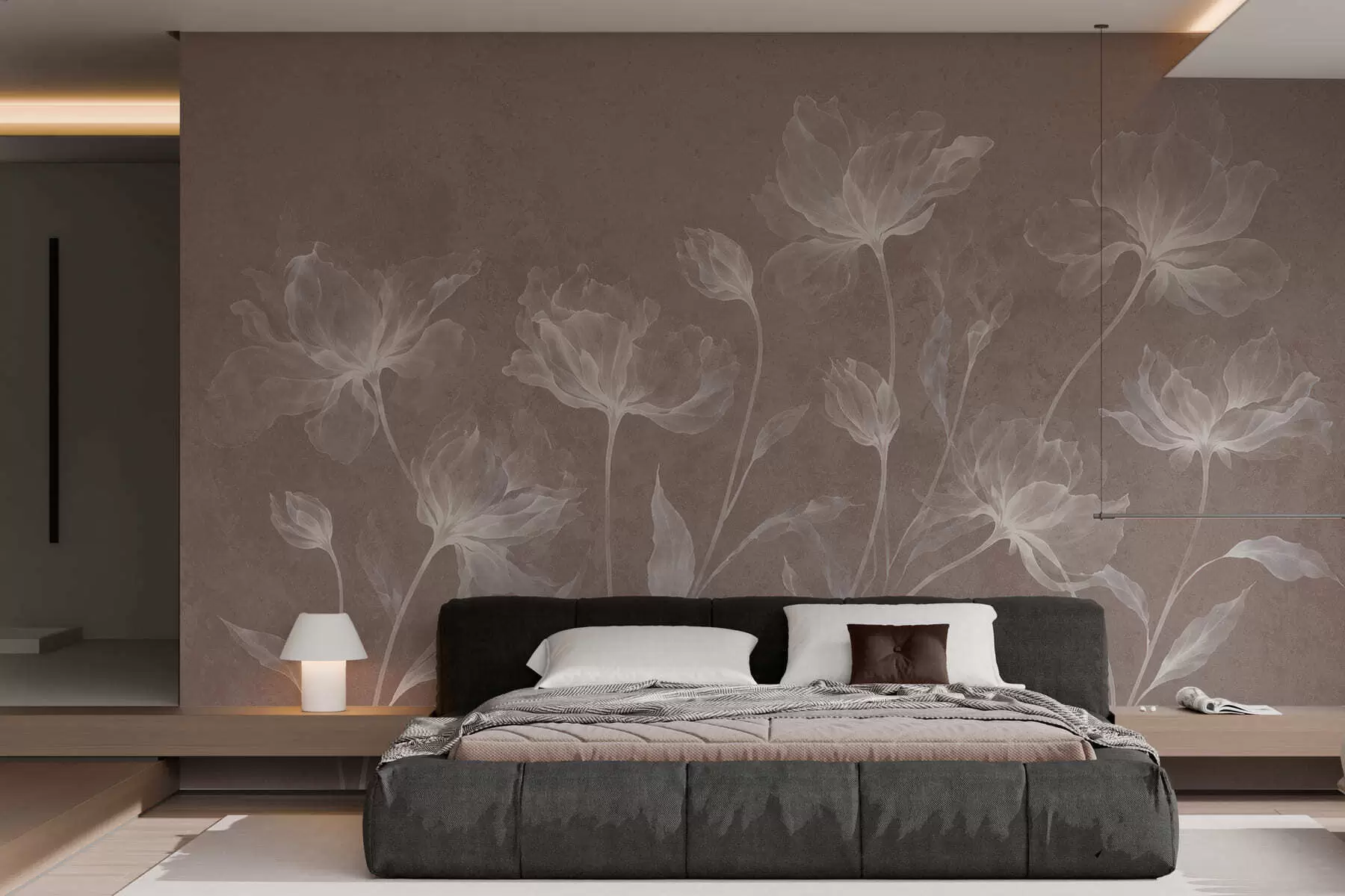 fototapet Flori elegante și aerisite, cu petale translucide dispuse în straturi, pe tulpini lungi și delicate w05579v3
