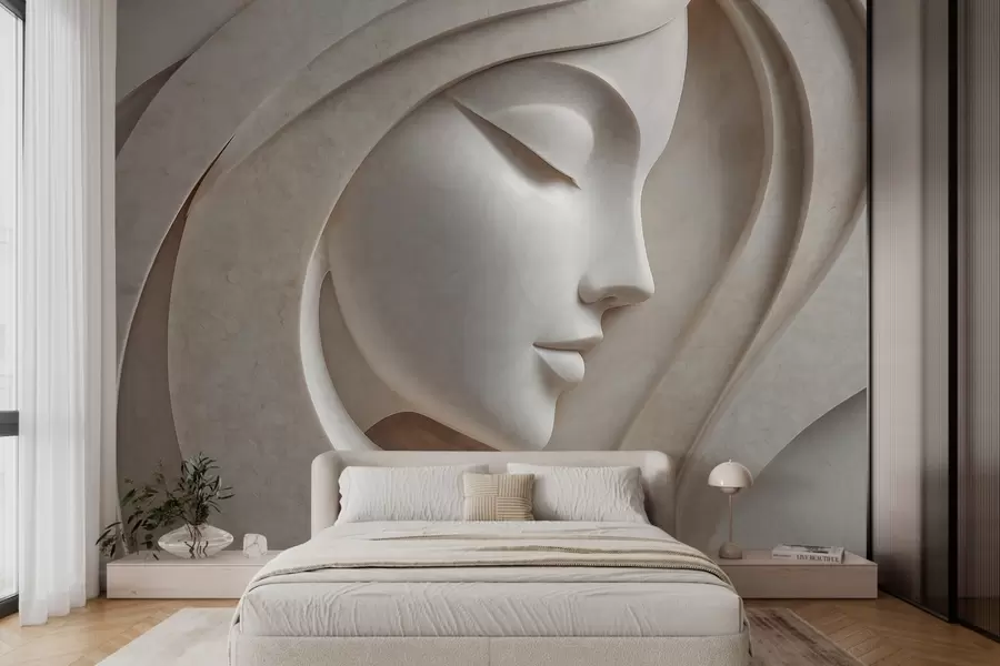 fototapet Un profil feminin în stil basorelief w05569