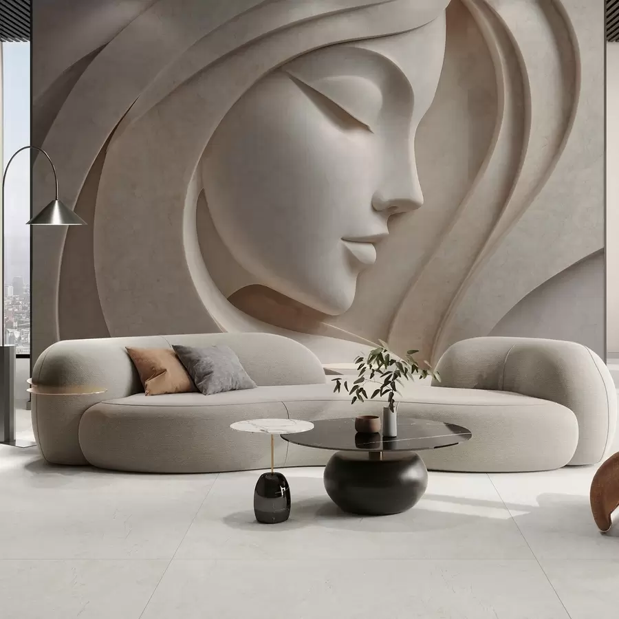 fototapet Un profil feminin în stil basorelief w05569