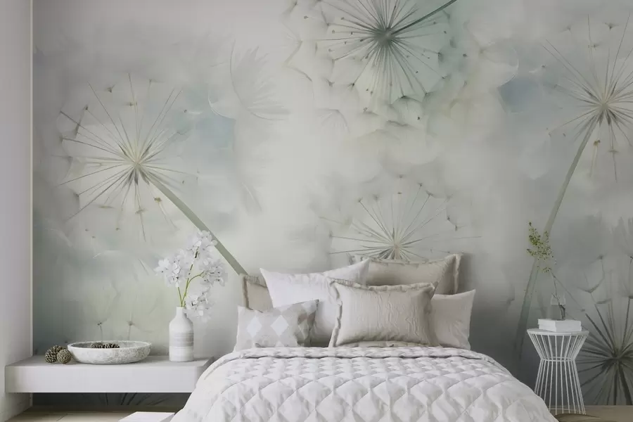 fototapet Rezumat: imitație de pictură cu păpădii w05664
