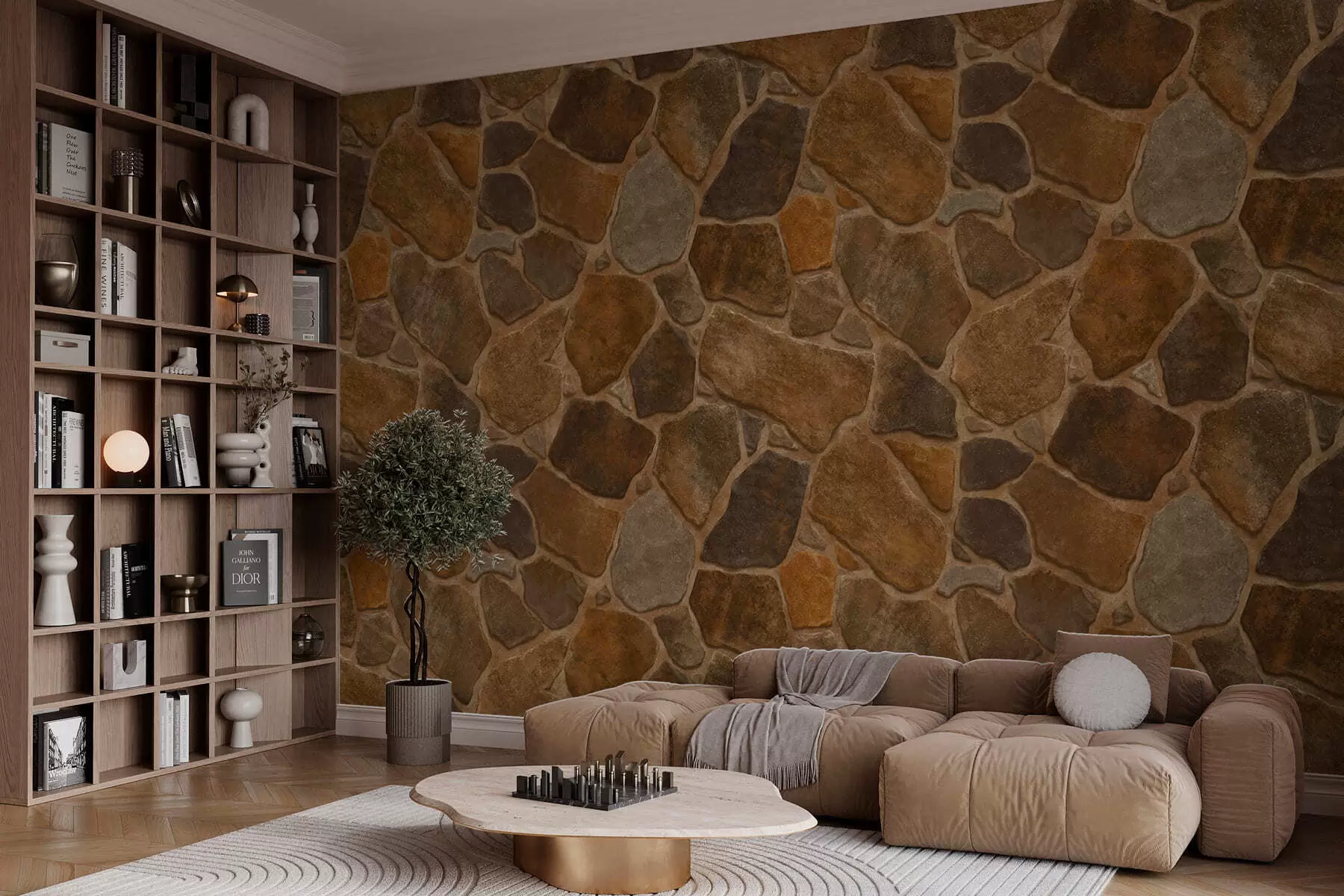 fototapet Model de piatră naturală în nuanțe calde w05691