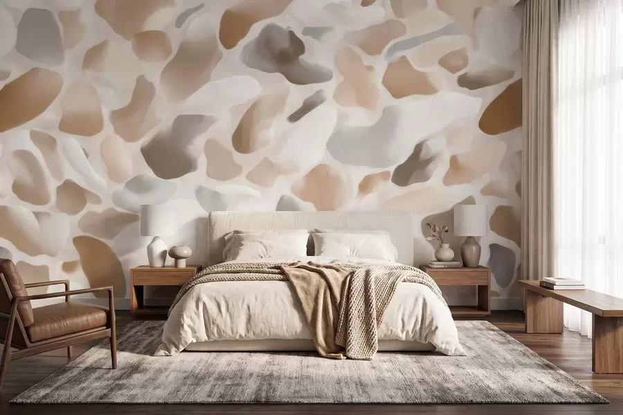 fototapet Textură abstractă de terrazzo natural, în nuanțe deschise w09933