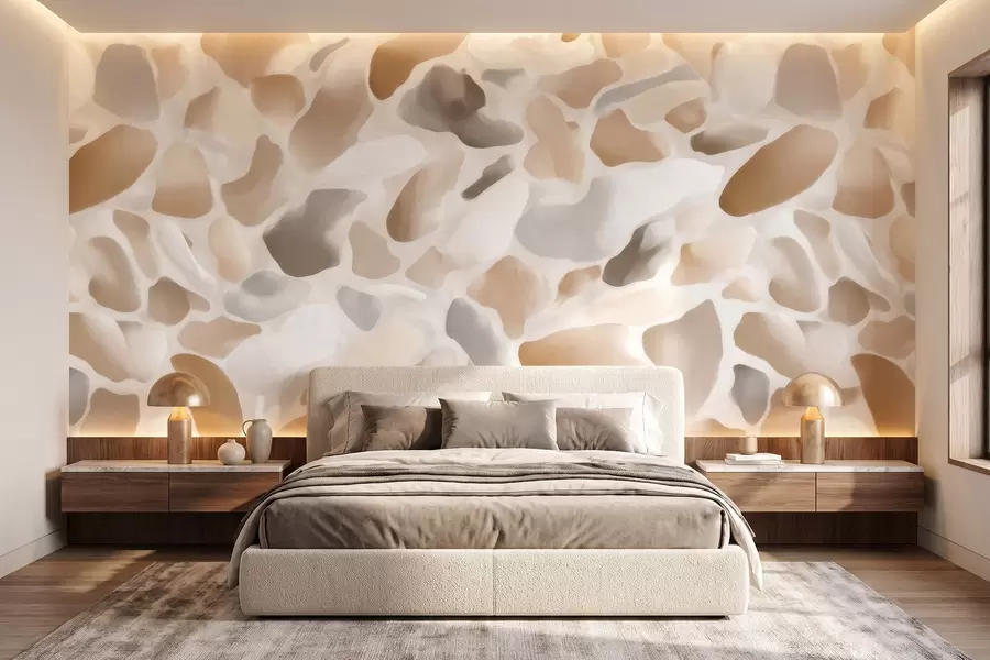 fototapet Textură abstractă de terrazzo natural, în nuanțe deschise w09933