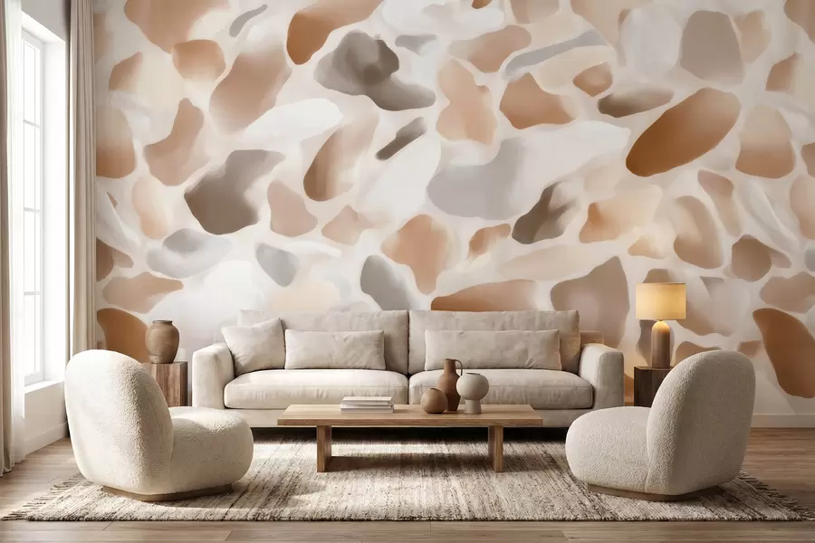 fototapet Textură abstractă de terrazzo natural, în nuanțe deschise w09933