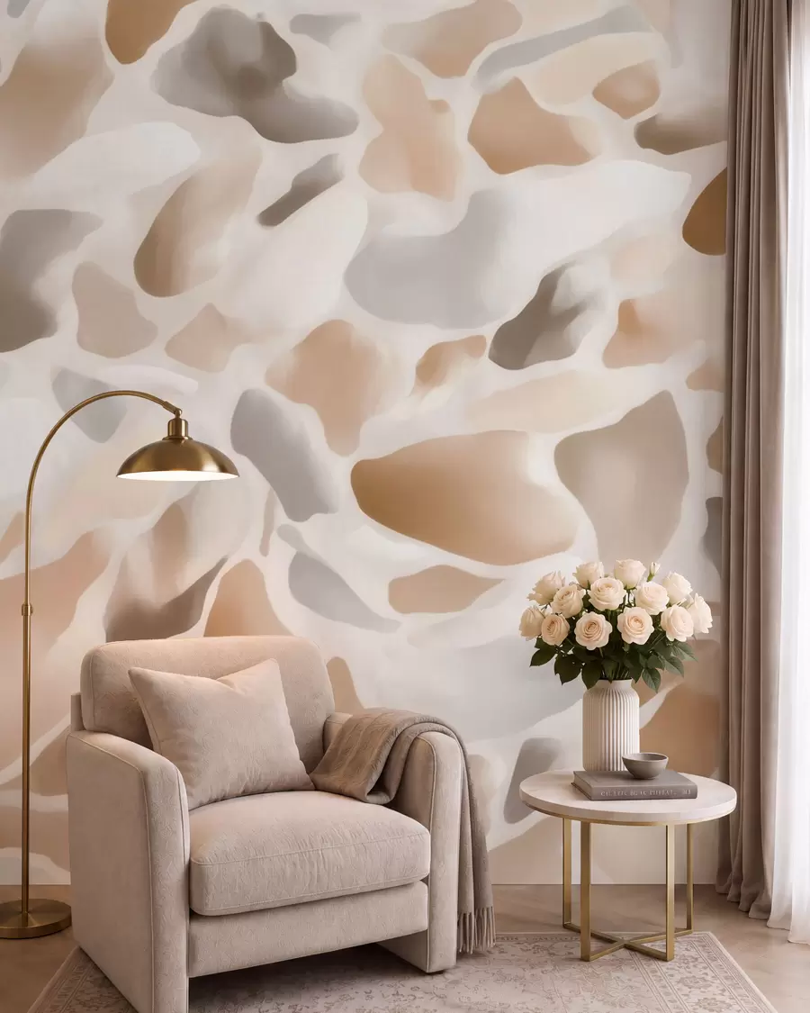fototapet Textură abstractă de terrazzo natural, în nuanțe deschise w09933