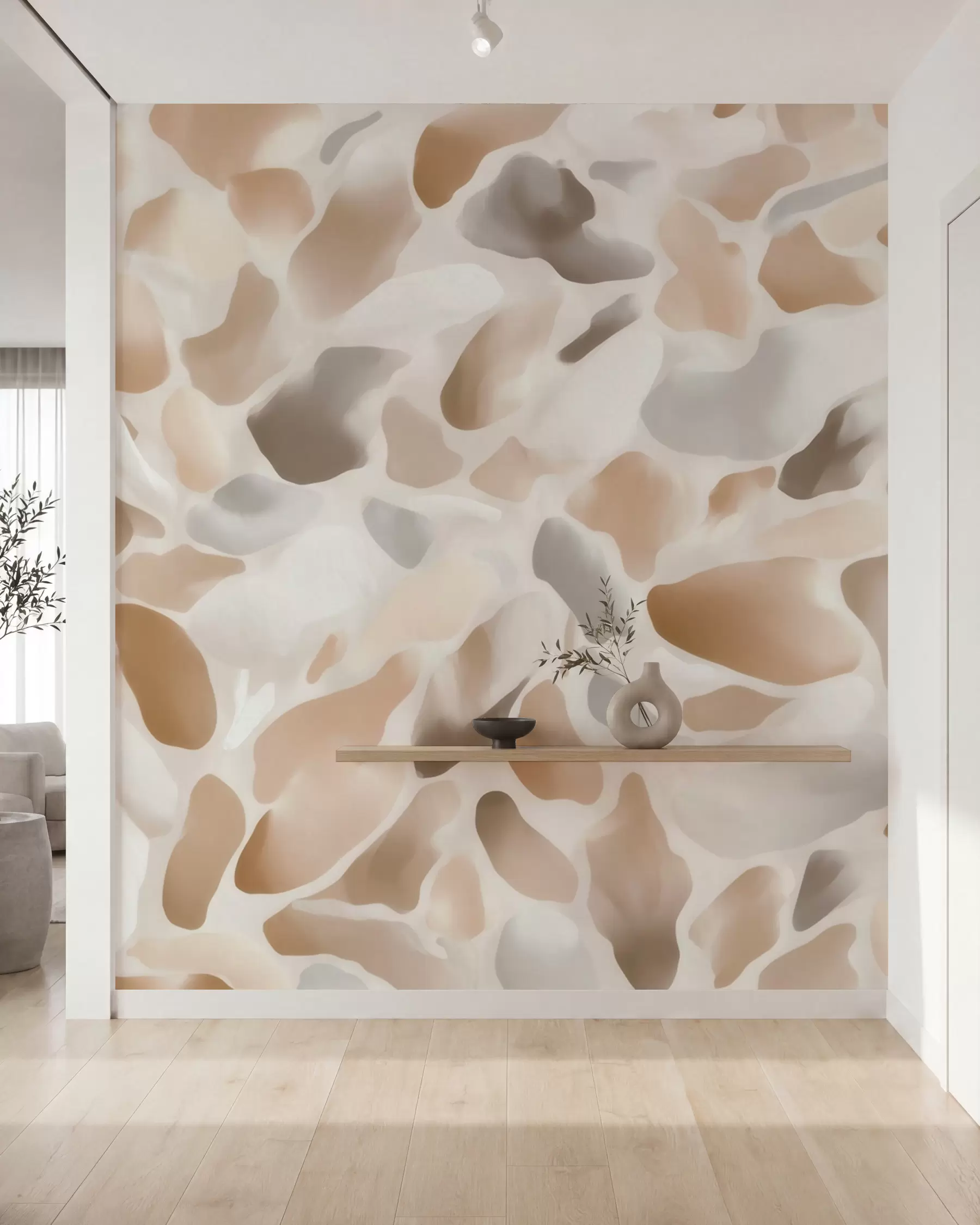 fototapet Textură abstractă de terrazzo natural, în nuanțe deschise w09933