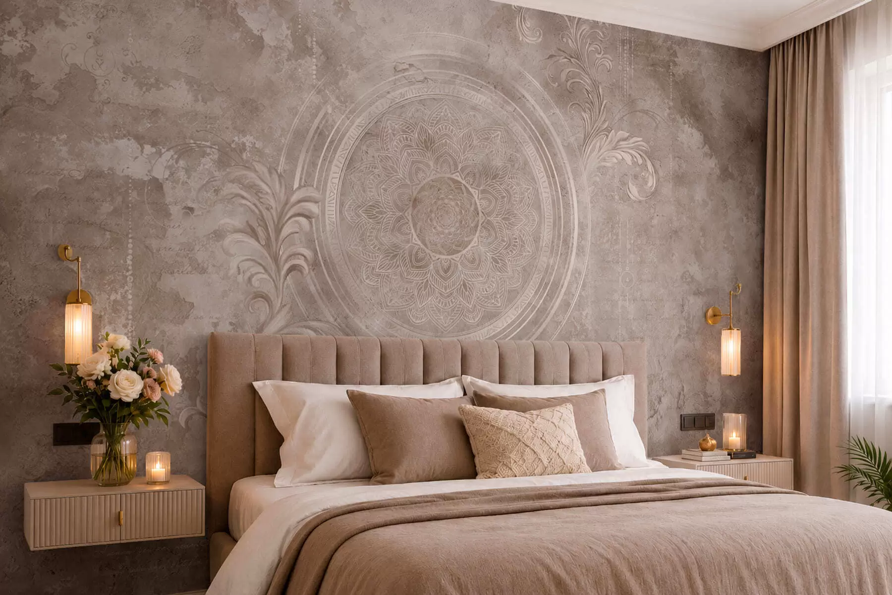 fototapet Motiv circular decorativ pe un fundal texturat w05727