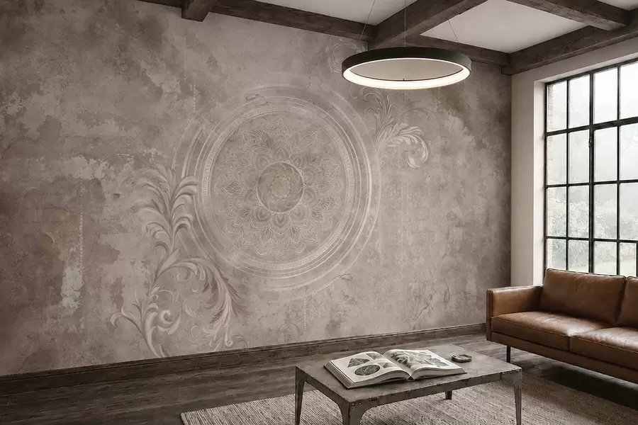 fototapet Motiv circular decorativ pe un fundal texturat w05727