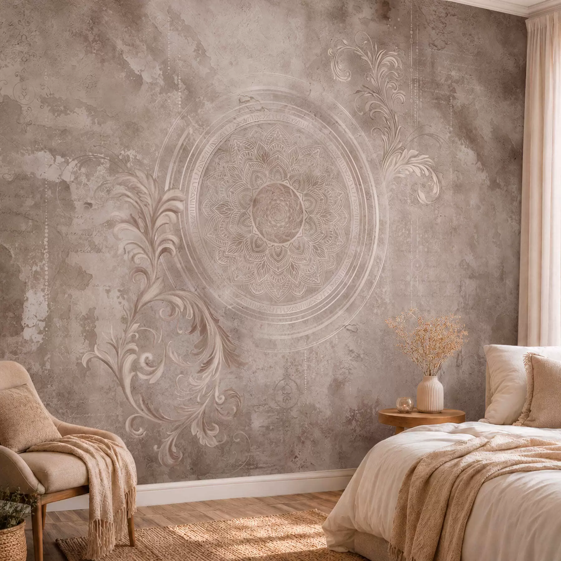 fototapet Motiv circular decorativ pe un fundal texturat w05727