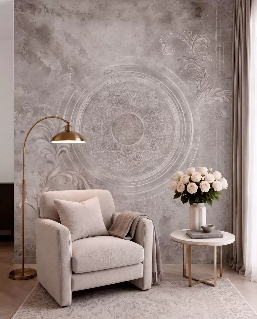 fototapet Motiv circular decorativ pe un fundal texturat w05727