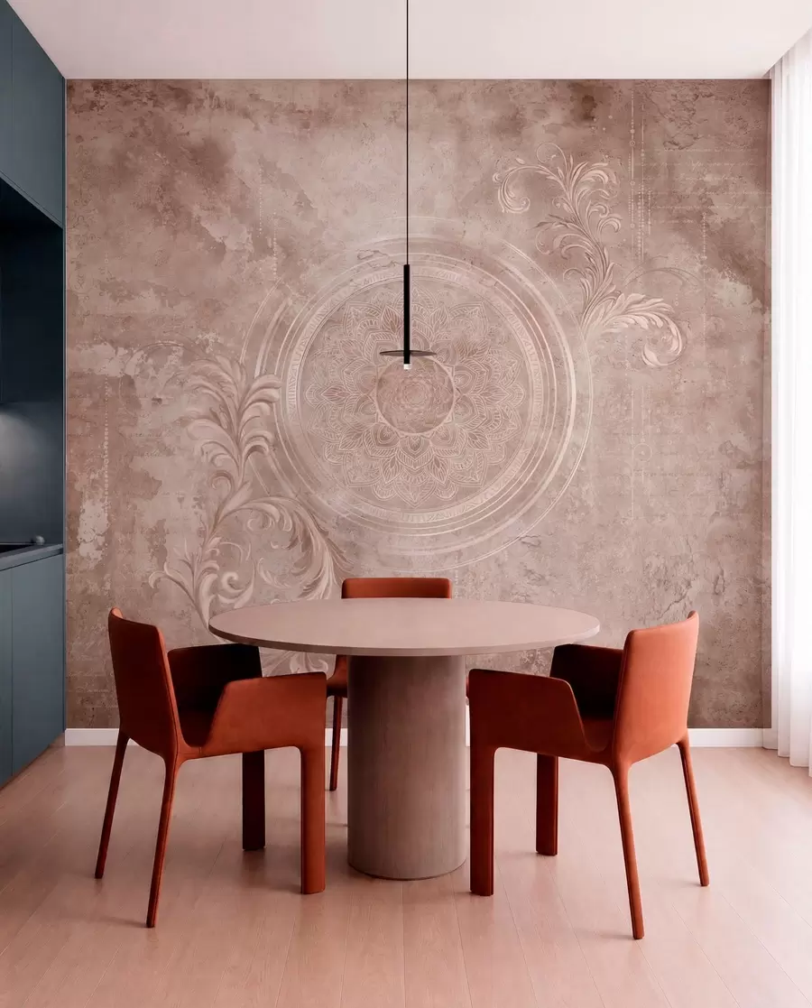 fototapet Motiv circular decorativ pe un fundal texturat w05727