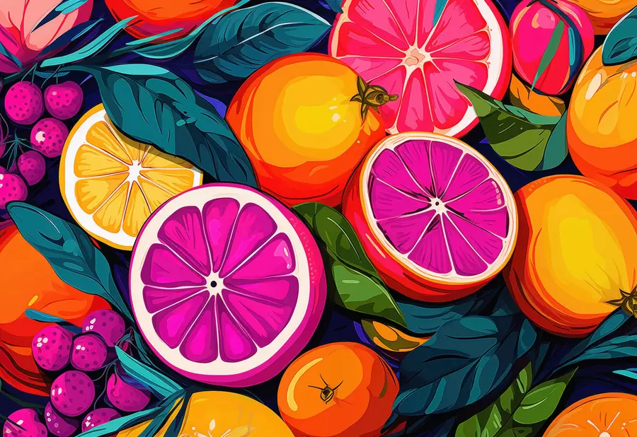 fototapet Fructe, portocale, lămâi w05761