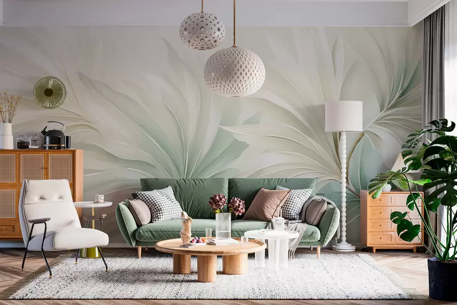 fototapet Frunze tropicale ascuțite w05792