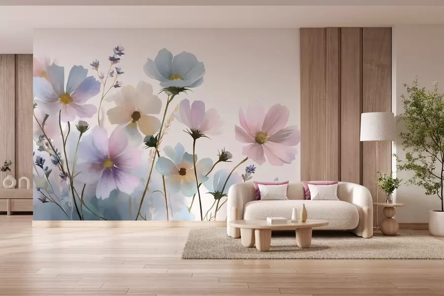fototapet Flori de câmp în stil acuarelă w05755