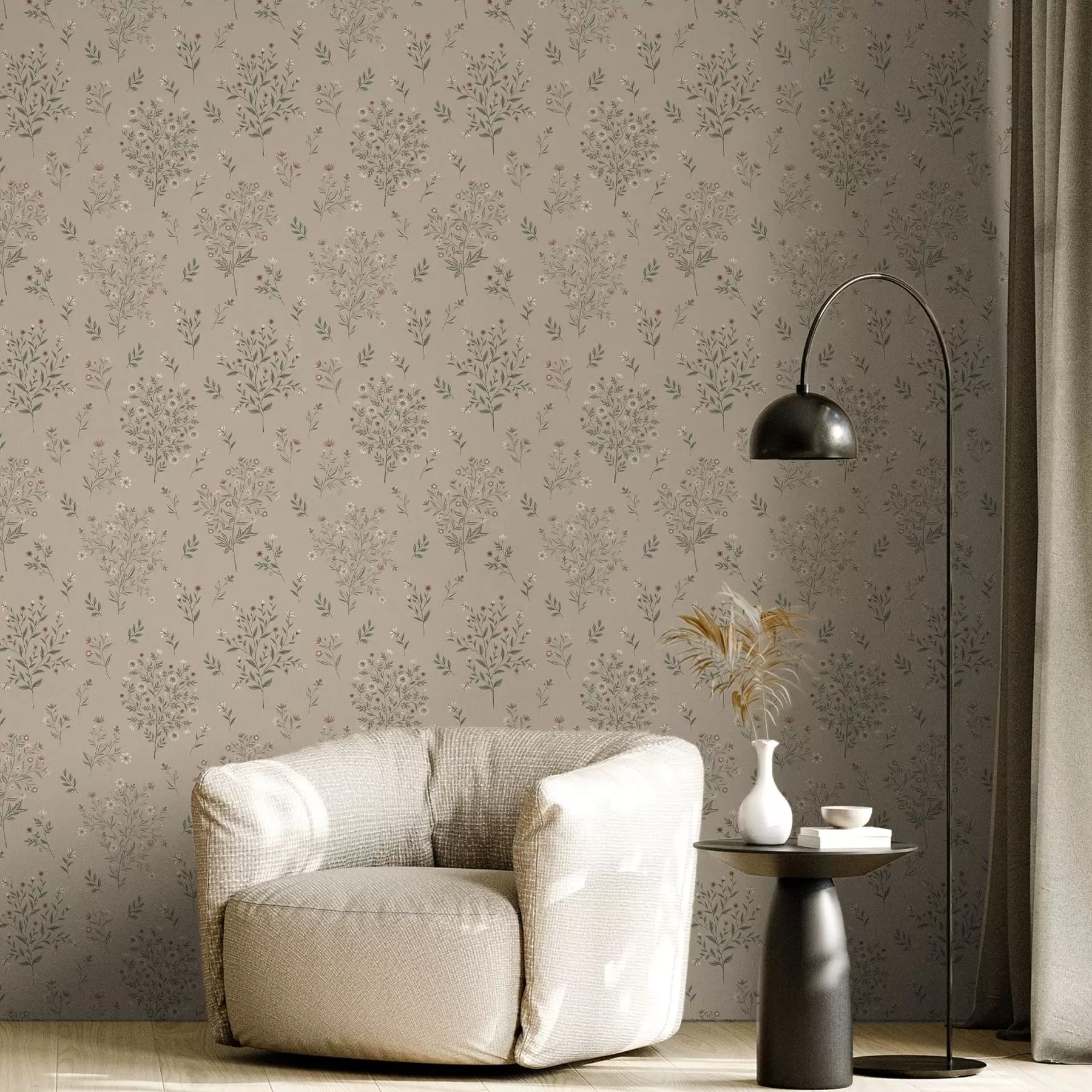fototapet Flori sălbatice delicate și ramuri a01245