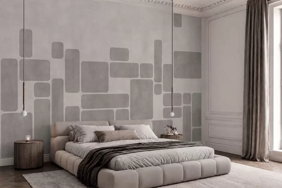 fototapet Motiv geometric în nuanțe delicate de gri și roz pal w05141v1