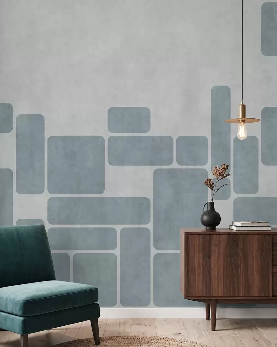 fototapet Model geometric în nuanțe de albastru deschis w05141v2