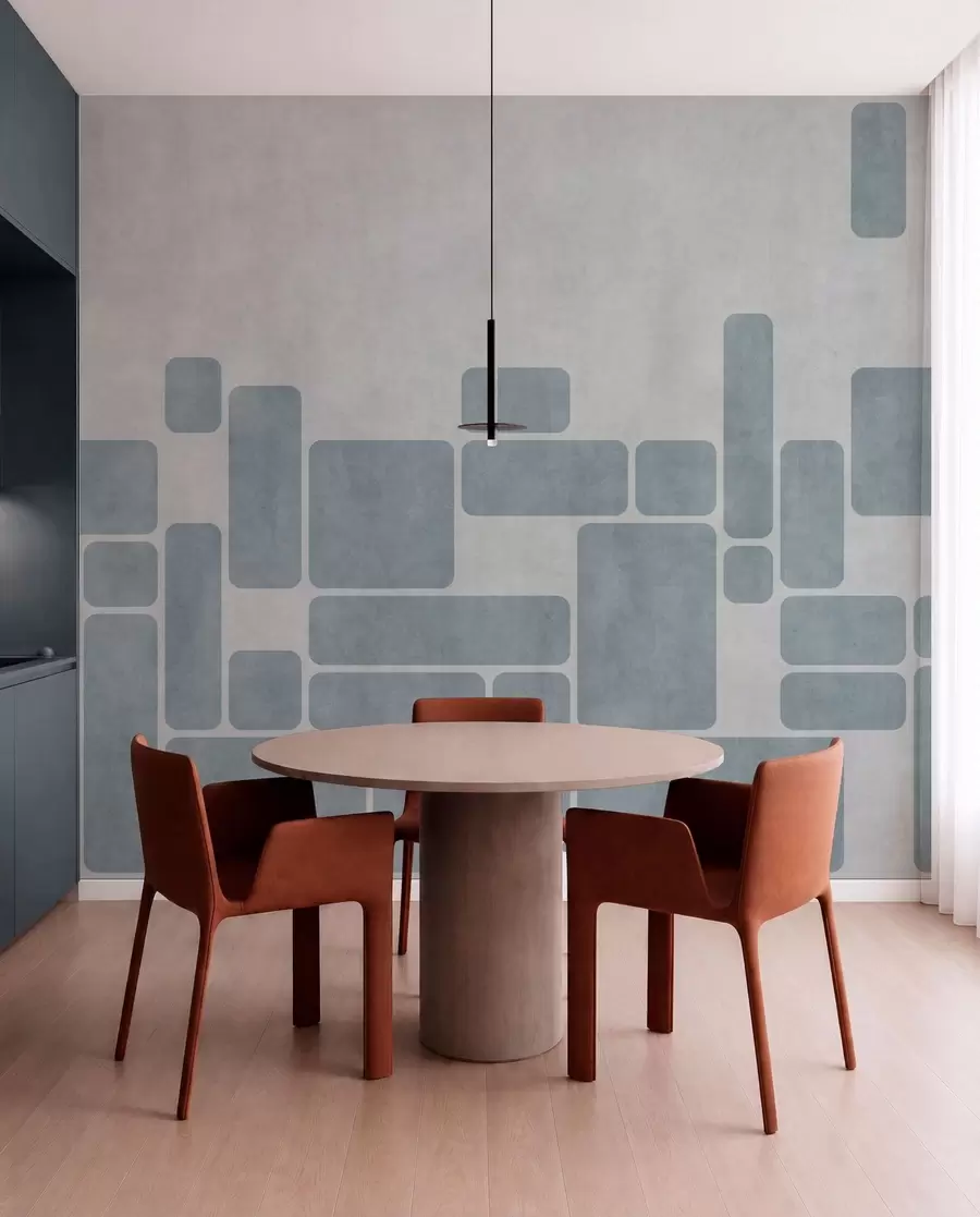 fototapet Model geometric în nuanțe de albastru deschis w05141v2